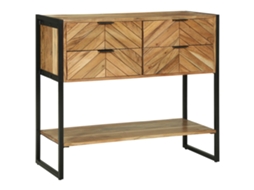 Vidaxl Aparador Castanho 90 X 35 X 80 Cm Madeira Sólida De Acácia