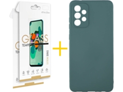 Kit Capa e 2 Películas Samsung Galaxy A52 5G SKYHE Silicone Líquido (Verde)