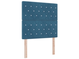 Colchão De Cama Com Molas Ensacadas Azul Escuro Vidaxl Azul Veludo (120x200 Cm)