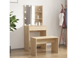 Gabinete de LED em madeira projetada em carvalho Sonoma, DKD HOME DECOR
