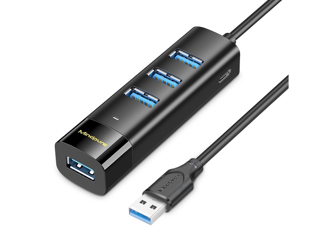 Hub Usb 3.0 De 4 Portas Com Cabo Longo Transferência De Dados Em Alta Velocidade E Conectividade Ampliada Para Computadores E Laptops. Aquaforge
