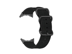 Pulseira De Nylon Preta Com Fivela De Três Anéis Para Google Pixel Watch