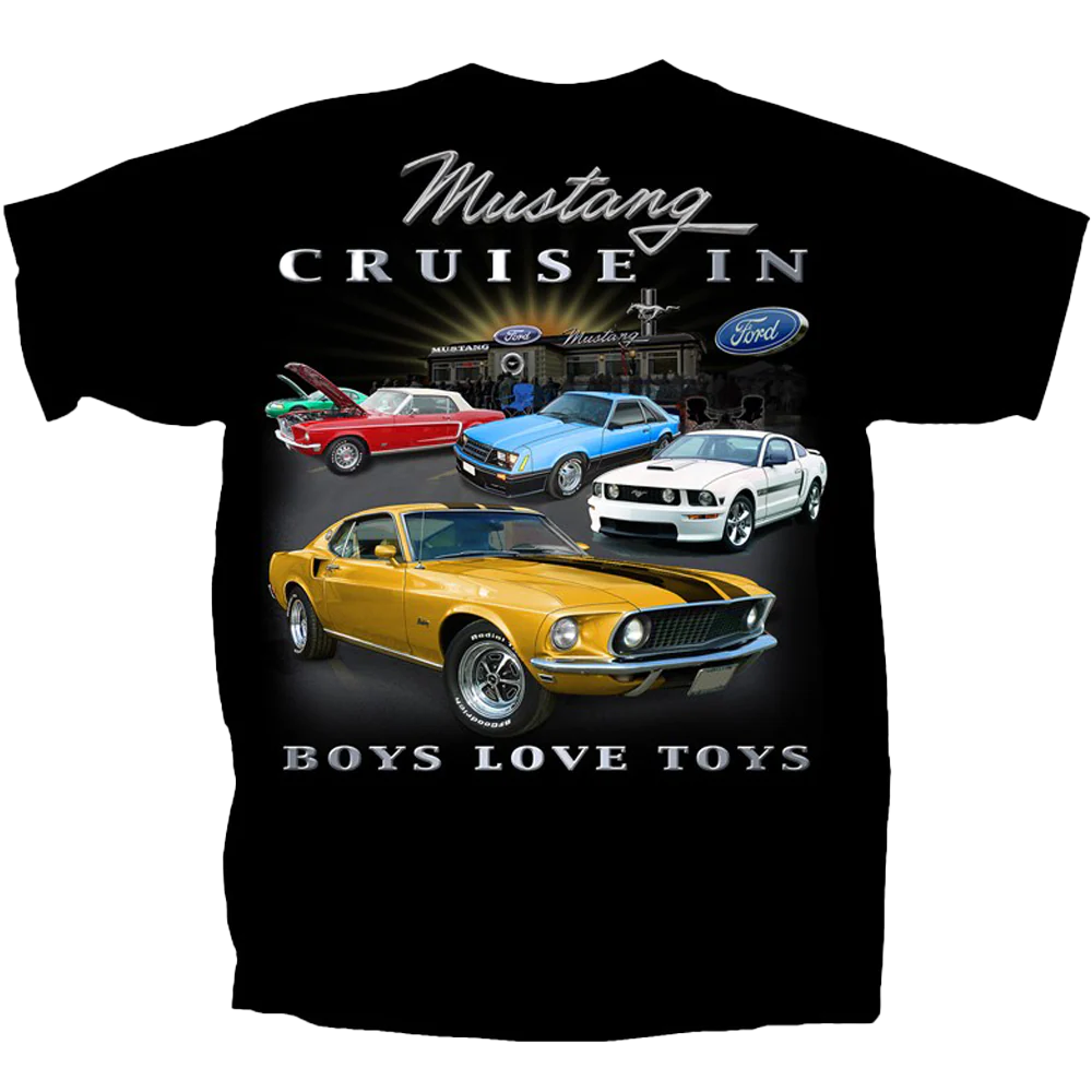 Ford Mustang Boys Love Toys T-shirt Unisex Rockinstone Size:m