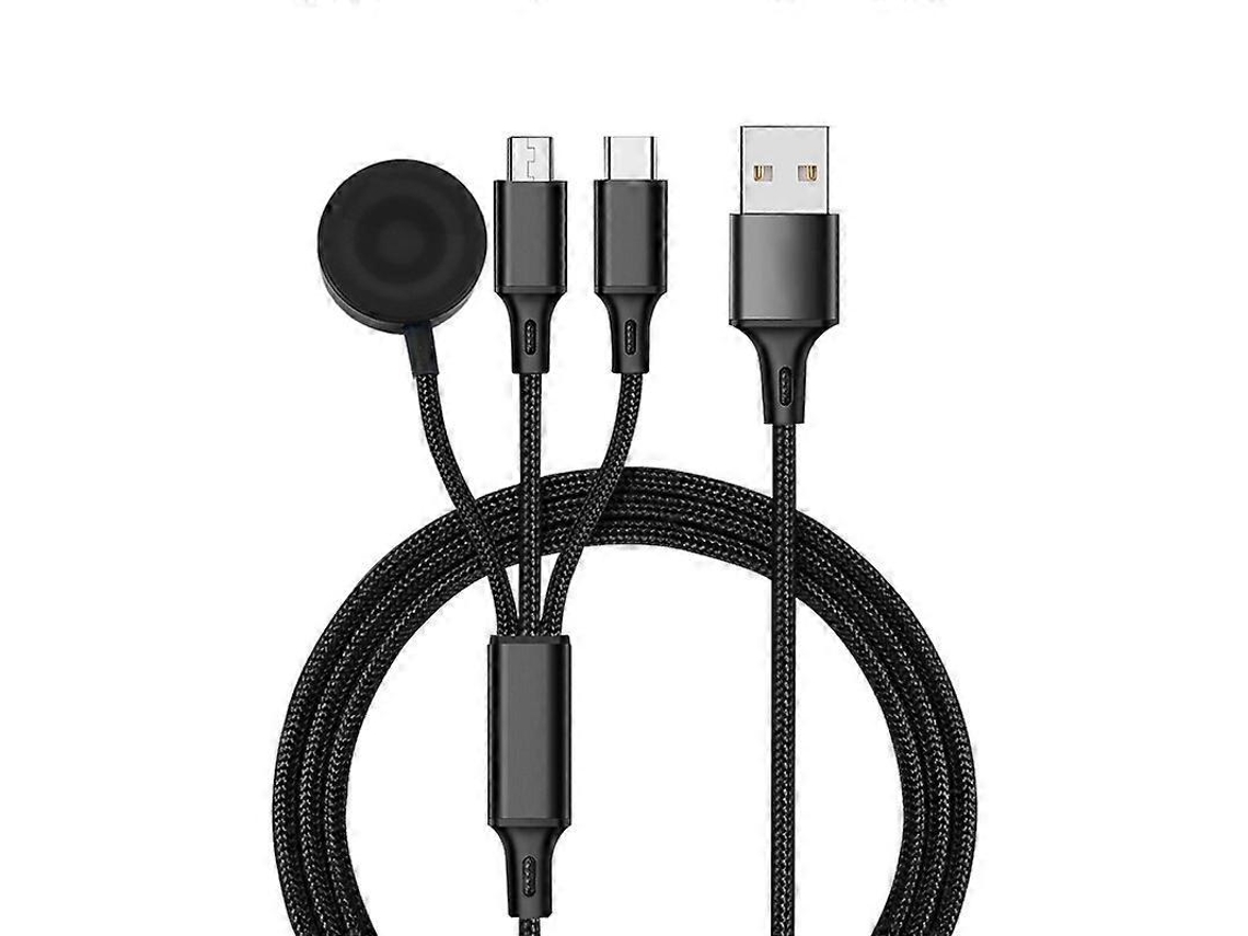 Cabo De Carregamento Multifuncional 3 Em 1 Para Iphone/apple Watch 8 Pinos Tipo C/usb C Base De Carregamento Magnética. Comprimento 1 M. Nostalgia88