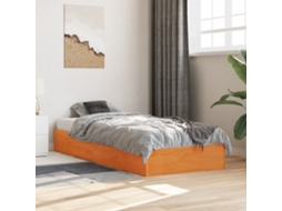 Cama Sem Colchão 90x190 Cm Madeira De Pinho Maciça Castanho-mel