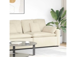 Vidaxl Módulo De Extremidade De Apoio De Braço Para Sofá Modular Com Almofadas, Cor Creme, 100 Cm