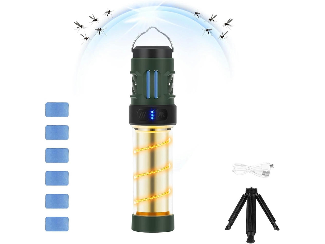 Usb repelente de mosquitos recarregável luz de acampamento à prova portátil dágua elétrica mata insetos gertiz