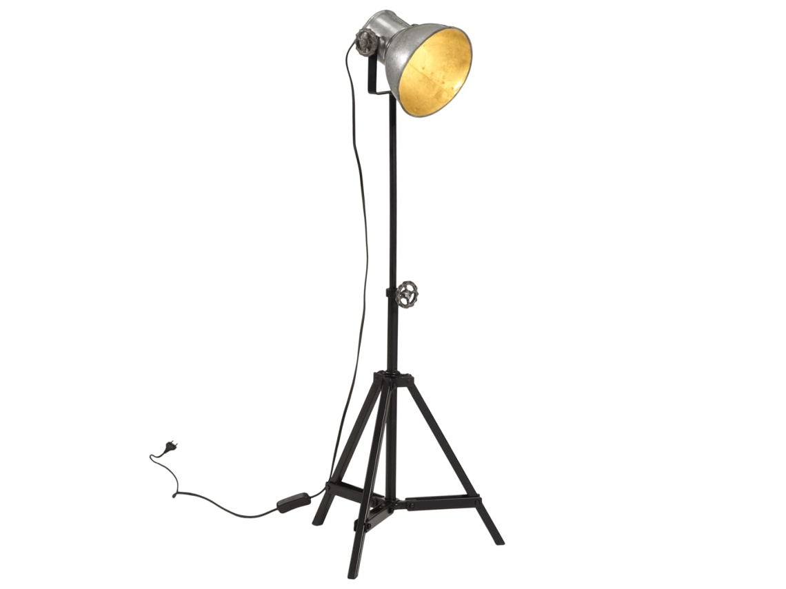 Vidaxl Candeeiro De Pé 25 W 35x35x65/95 Cm E27 Prateado Vintage
