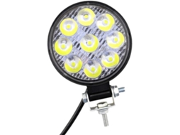 Farol De Trabalho Led Redondo De 27 W Com 9 Leds Para Suvs E Caminhões - Farol Auxiliar