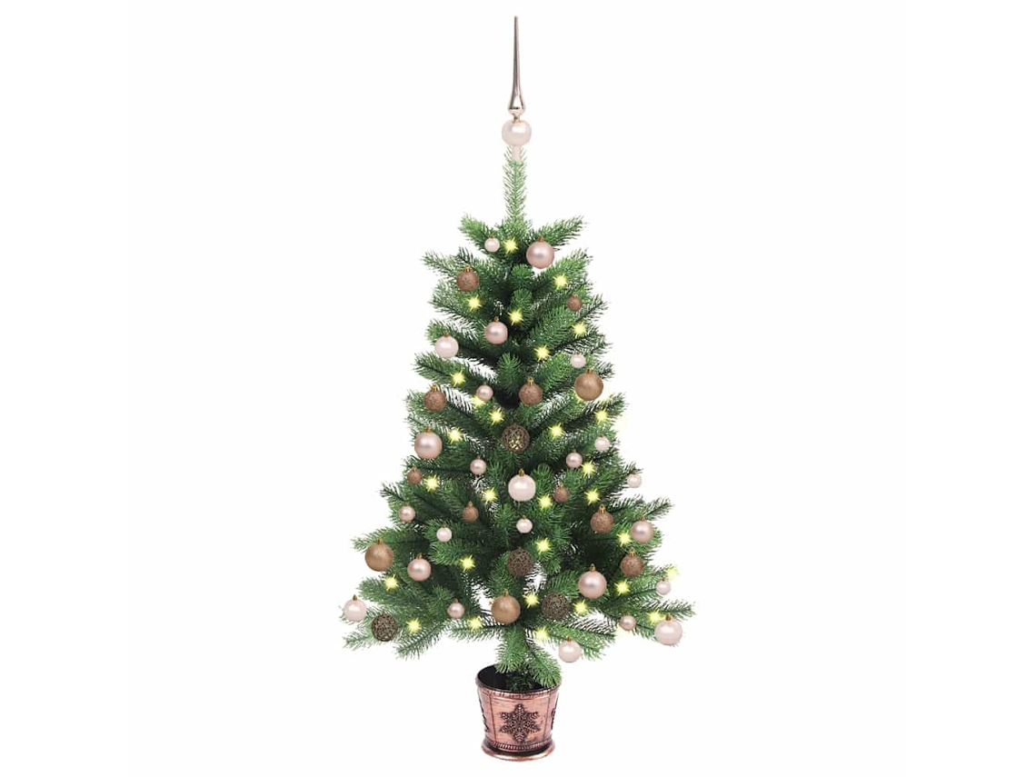 Vidaxl Árvore Natal Artificial Pré-iluminada C/ Bolas 65 Cm Verde