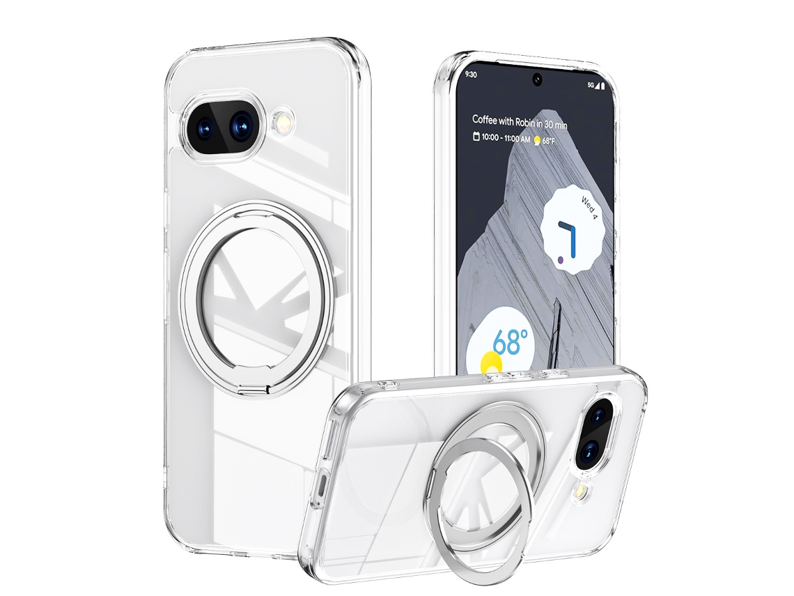 Capa Para Celular Google Com Suporte Giratório 360° E Fixação Magnética Completa.branco Transparente, Pixel 8a