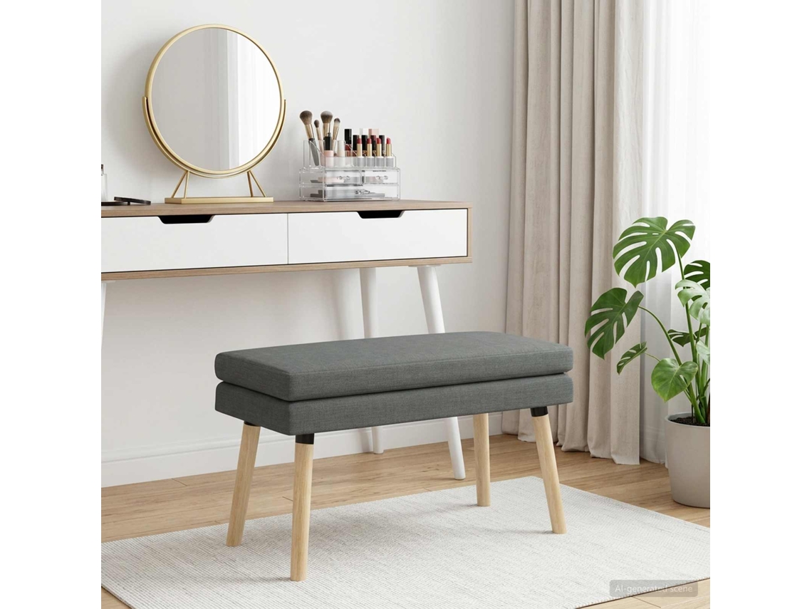 Vidaxl Banco De Camadas Duplas Cinzento-escuro 80 X 40 X 47 Cm Tecido