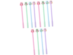 Conjunto De 12 Canetas Em Gel Plafope Com Desenho Coruja, Silicone