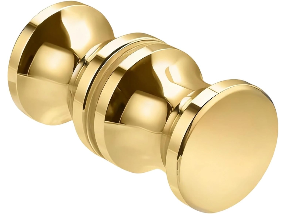 Puxador Para Porta De Box Chuveiro, Dourado Em Formato De Guarda Chuva, 6x 3cm, Em Titânio, Dupla Face, Para Portas