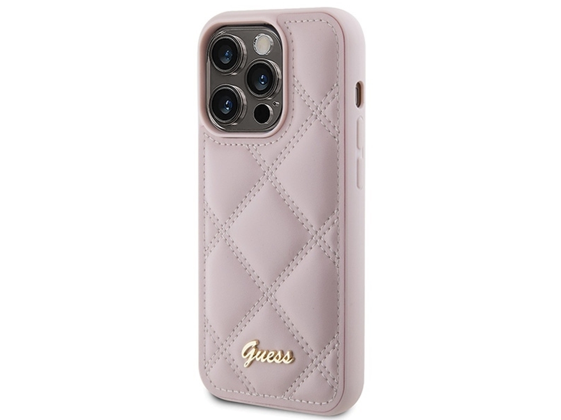 Capa Logótipo para iPhone 15 Pro Max GUESS Rígida Rosa