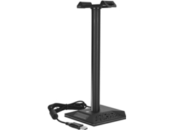 Suporte Para Fone De Ouvido Com Efeito Luz Rgb, Duas Portas Usb E Uma De 3, 5mm Para Gamers, Design Exclusivo Em Abs