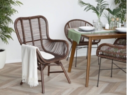 Cadeiras de Jardim BELIANI Togo (Castanho - Vime Sintético - 62x61x96 cm)