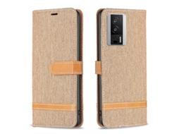 Capa De Celular Xiaomi Redmi K60 / K60 Pro Com Textura De Jeans E Blocos De Cores