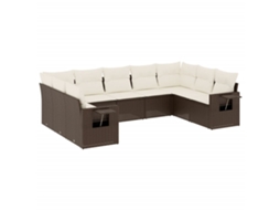 Garden Sofa Set, Garden Sofa Sets Vidaxl Marrom Rattan / Vime (n/a)