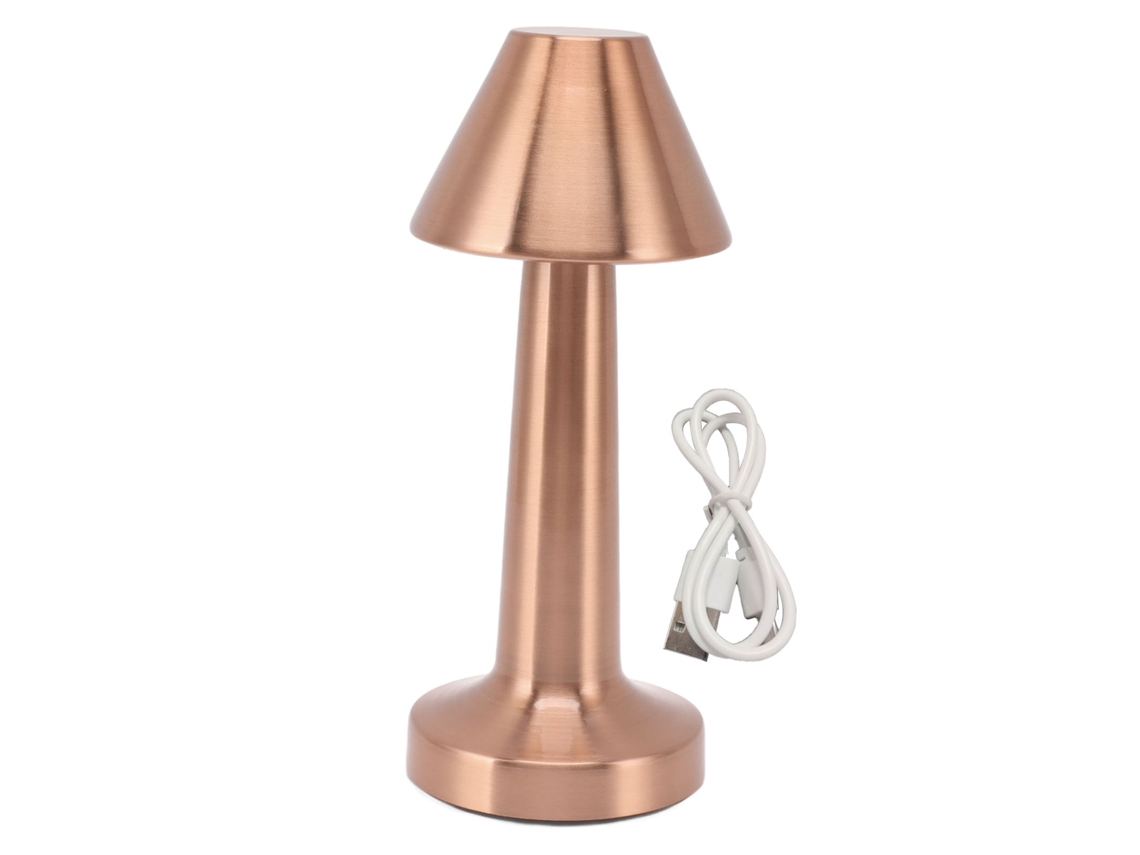 Rebe-lâmpada De Mesa Led 3w 3 Cores Ajustável Sem Fio Recarregável Usb Luz De Mesa De Noite Rosa Ouro