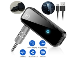 Adaptador Receptor Carro Aux Mm Áudio Bluetooth Preto*