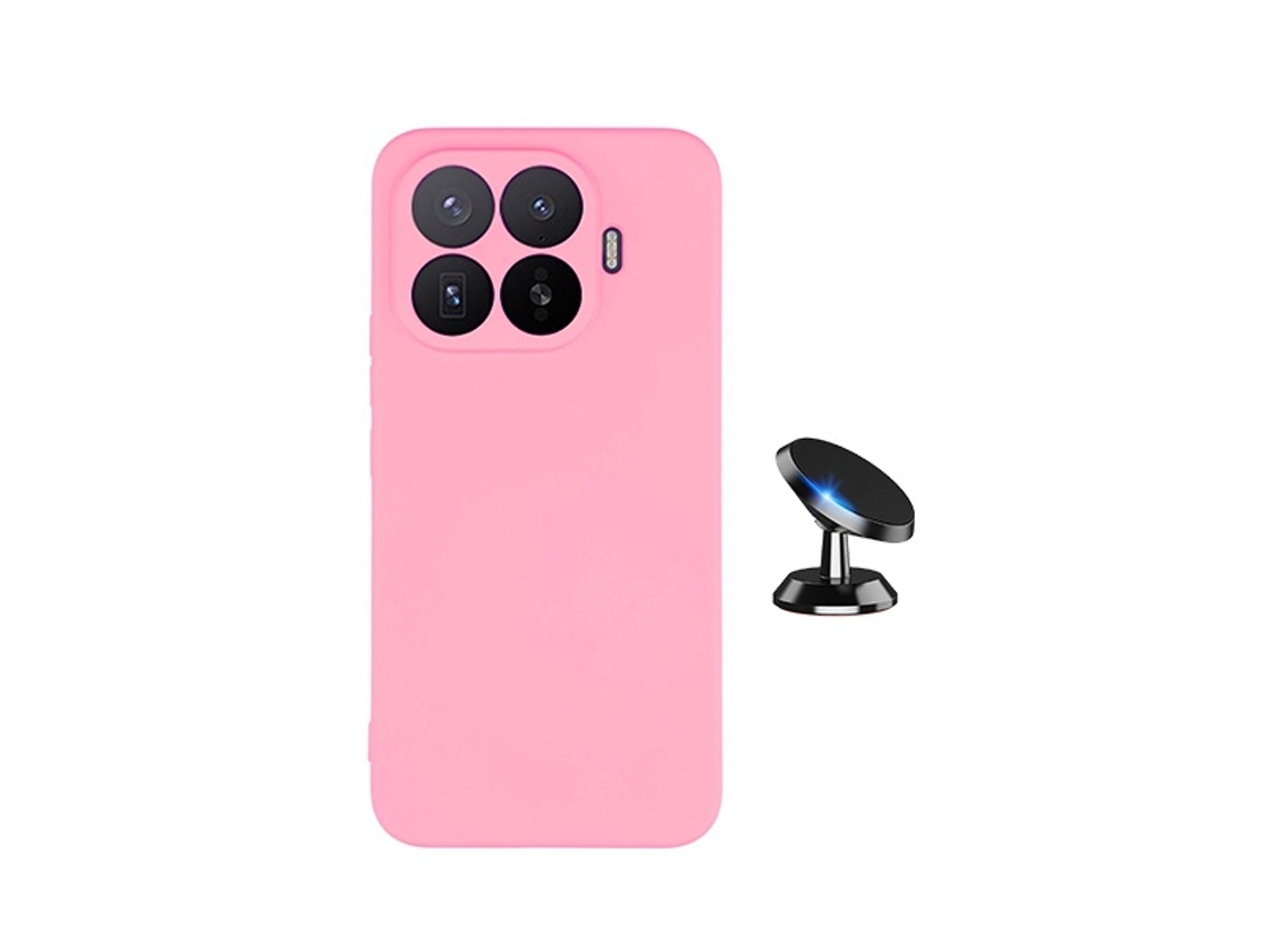 Kit Suporte Magnético Capa Proteção Silicone Gift4me Para Xiaomi 17t Pro 5g - Rosa