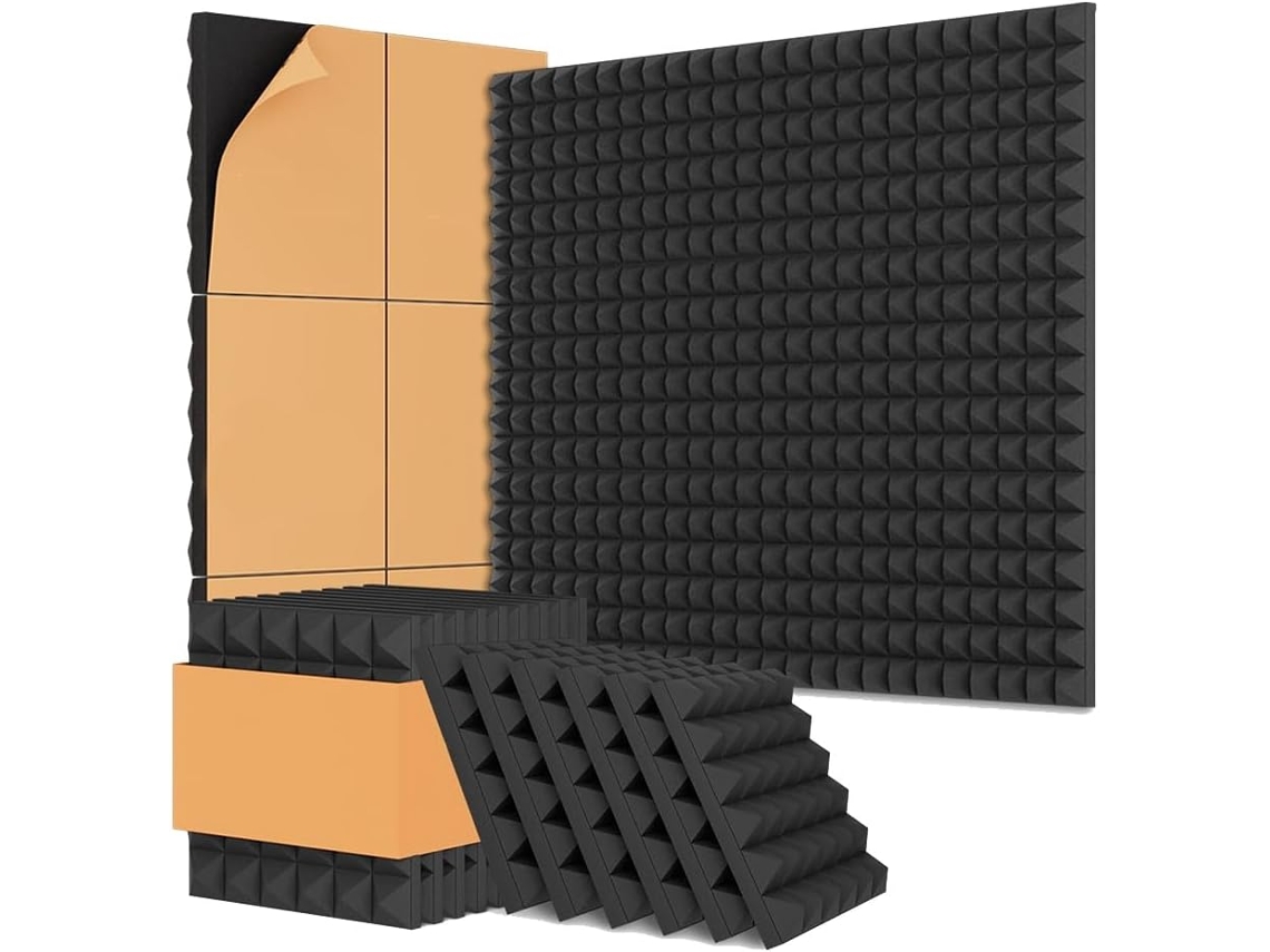 Conjunto de 8 Painéis de Espuma Acústica, 30,5 X 5,1 Cm, Isolamento Acústico para Paredes. SFUSHOS