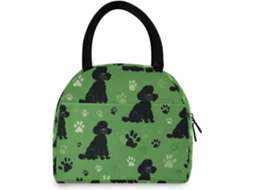 Lancheira Térmica Kcldeci Para Meninos Meninas, Com Estampa Poodle Preto, Reutilizável, Prova Vazamentos,