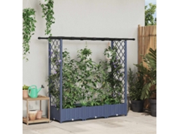 Vidaxl Cama Elevada Com Treliça E Telhado Cinzento 164 X 40 X 121 Cm