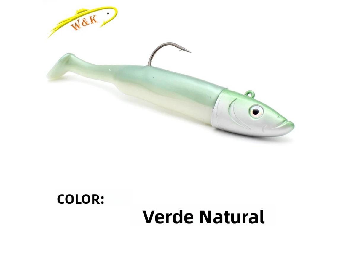 Kit De Iscas Para Pesca De Robalo (verde, 75 Mm), Incluindo Isca De Hélice De Corpo Macio E Anzol Jig Head.