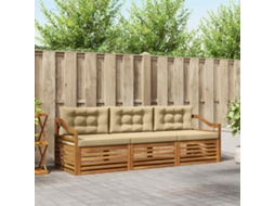 Vidaxl Conjunto De Sofás Para Exterior 3 Unid. Natural E Bege
