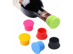 Conjunto de 6 Rolhas de Silicone para Garrafas de Vinho, Rolhas Redondas para Garrafas, Rolhas para Cerveja BRILVIBERA (cor Aleatória)