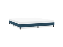 Vidaxl Estrutura De Cama Sem Colchão 180x220 Cm Veludo Azul-escuro