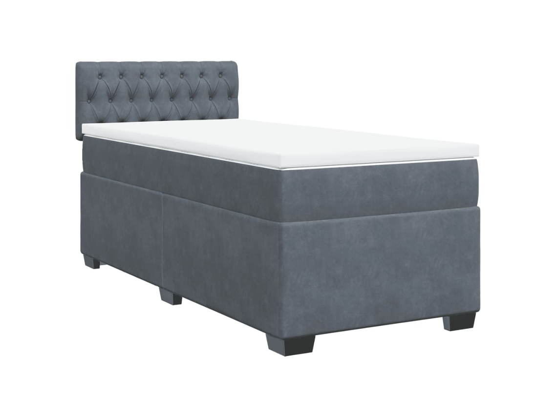 Box Spring Bed, Box Spring Beds Vidaxl Cinzeto Veludo (90 X 190 Cm)