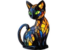 Lâmpada de Vitral Animal Resina Luz Noturna Led 17x10x17cm ZYBLSSBB
