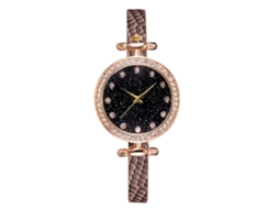 Relógio de Quartzo Feminino Estilo Casual Elegante Pulseira Pu Relógio de Pulso (cinza)