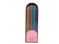 12 Recargas de Lápis de Cor 2mm Grafite Impermeável para Desenho e Esboço