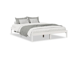 Bed Frame, Bed Frames Vidaxl Branco Madeira De Pinho (160 X 220 Cm)