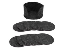 Capacetes de Feltro para Bebidas, 10pcs, Copos, Mesa, Isolamento, Proteção, Redondo, 10cm S/MARCA