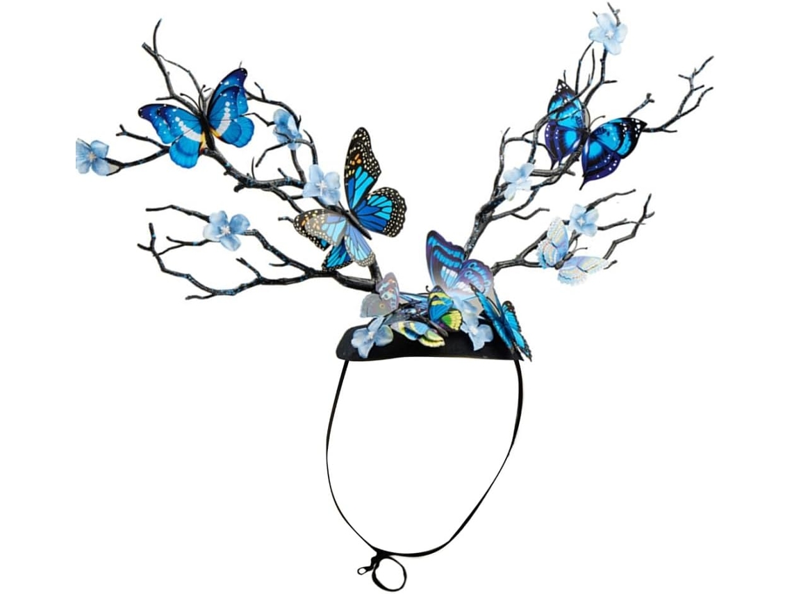 Tiara Vintage com Flores e Borboleta SFUSHOS