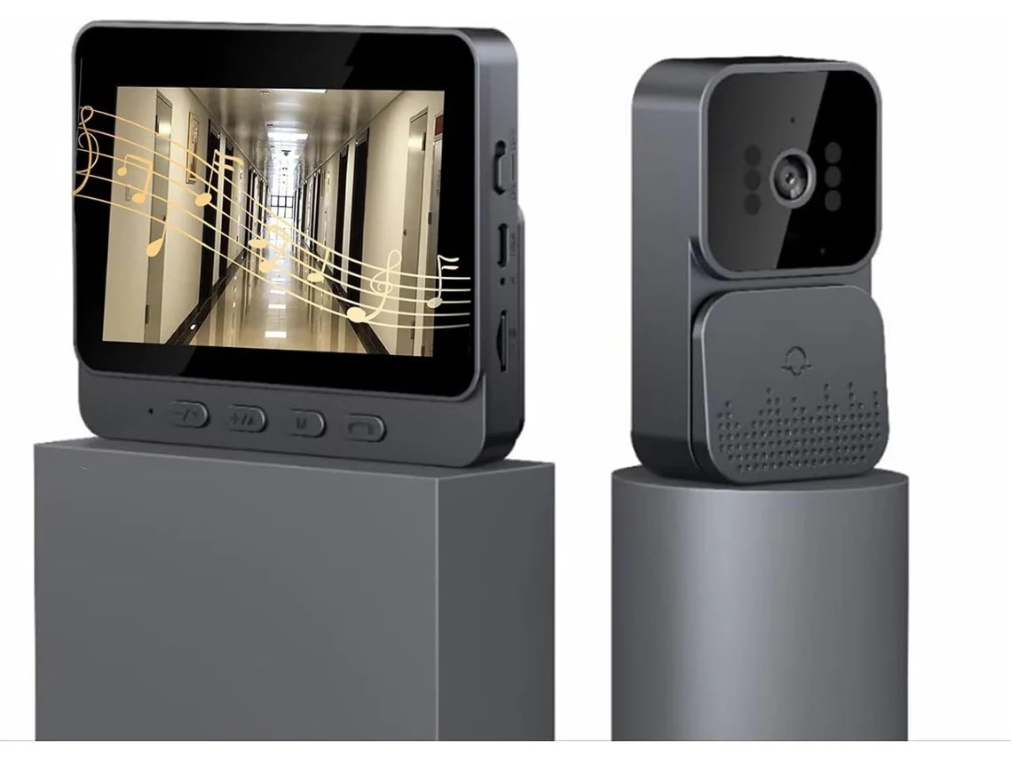 Interfone De Vídeo Sem Fio Com Câmera 1080p, Nível De Ruído De 90 Db E Tela Ips De 4,3 Polegadas. Interfone De Vídeo Sem Fio. Brilvibera_ozo