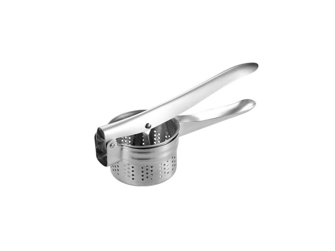 Prensa Batata Manual - Utensílio Cozinha - Espremedor Limão/fruta - Aço Inoxidável - Prateado