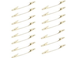 Conjunto de 15 Prendedores Metal Banhados a Ouro com Fecho Pressão, 3,2 Cm, Porta recados Multifuncional para
