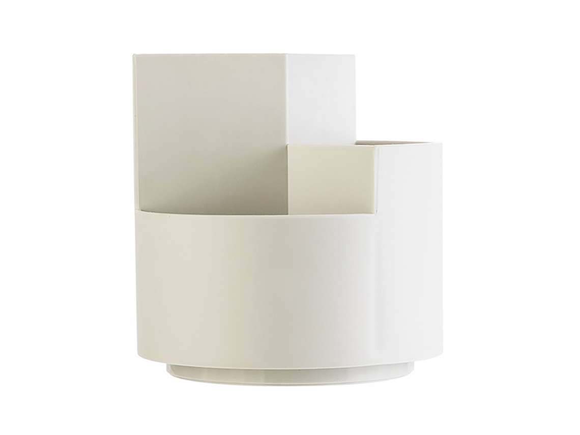 Organizador de pincéis de maquilhagem rotativo 360 graus com grande capacidade para mesa branco com marca