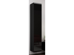 Cama Full Cabinet Vigo 180 180/40/30 Preto/Preto Brilho Cama Meble