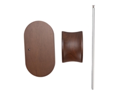 Soporte para auriculares de nogal, base de madera, barra de aluminio, gaming | S/MARCA