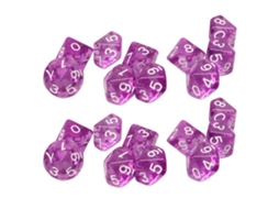 Conjunto De 20 Dados Digitais Transparentes De 10 Lados Para Jogos De Mesa Aprendizagem Matemática Infantil Roxo