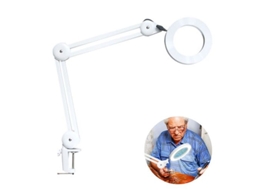 Luminária De Aumento Led, Luminária De Mesa, Lupa De 5 Dioptrias Com Luz Com Clipe Aquaforge