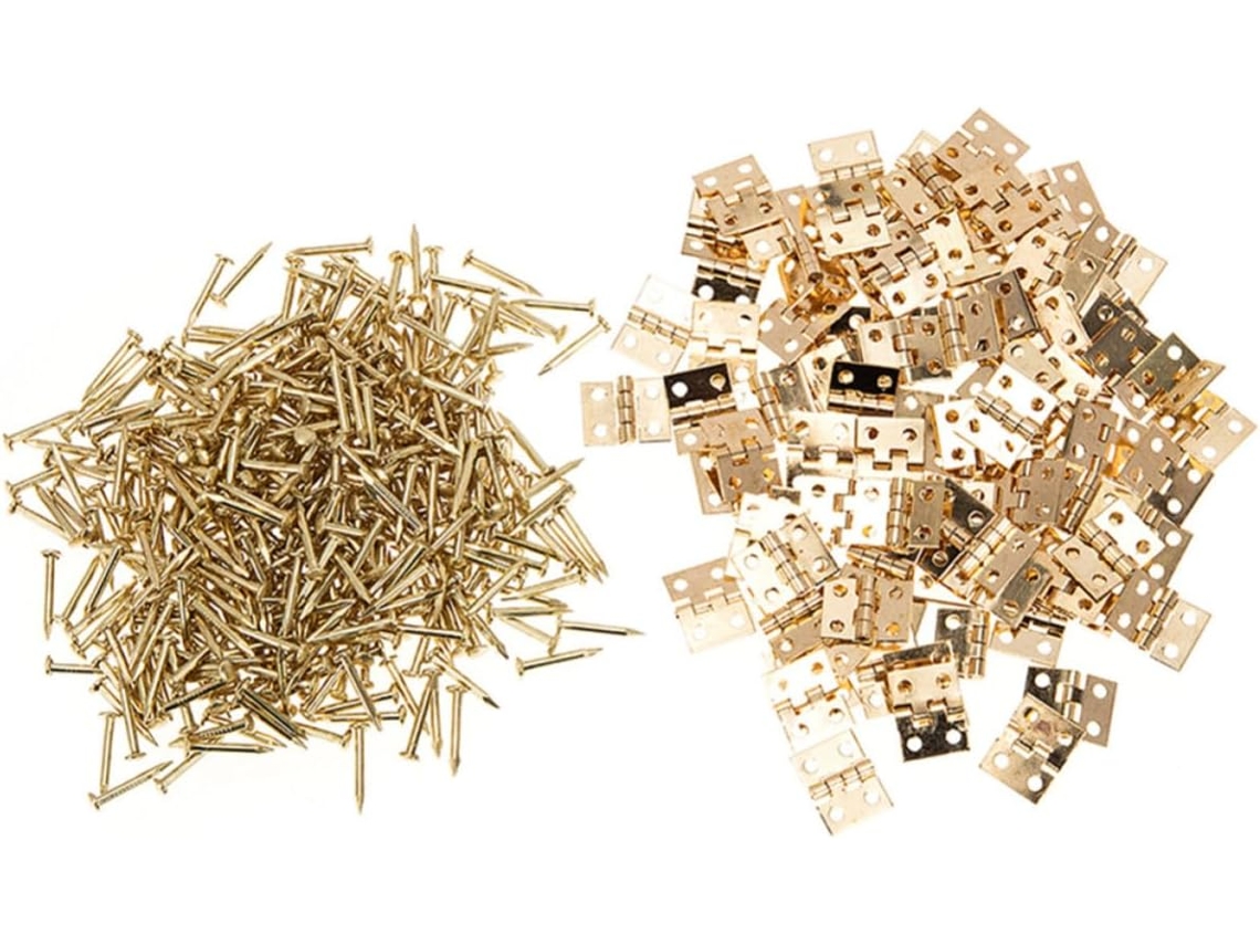 Beauvorty 50 Peças Mini Dobradiças De Latão Antigo Para Caixas Pequenas 8x10mm, Ferragens De Cobre Para Caixas Joias E