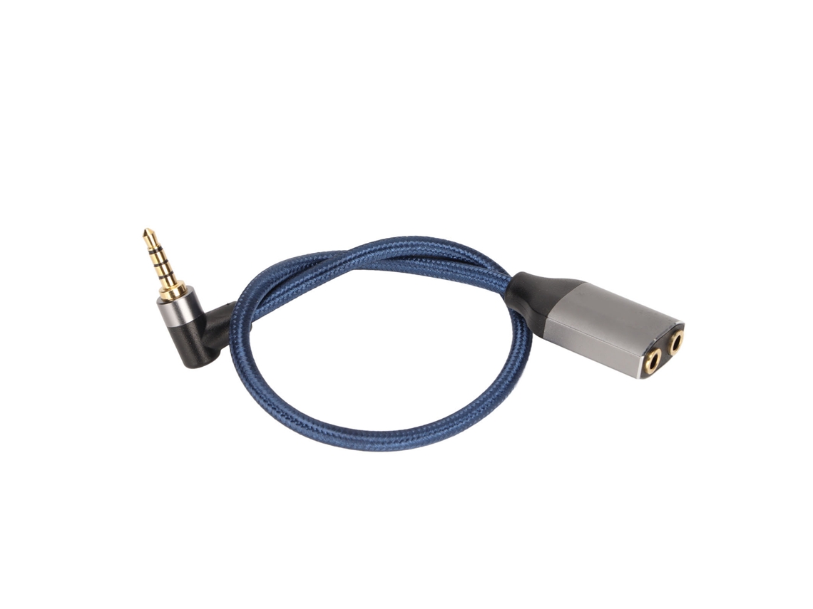 Divisor de Áudio de 3,5 Mm com conector de 90°, macho a fêmea, com microfone, para PC e portátil